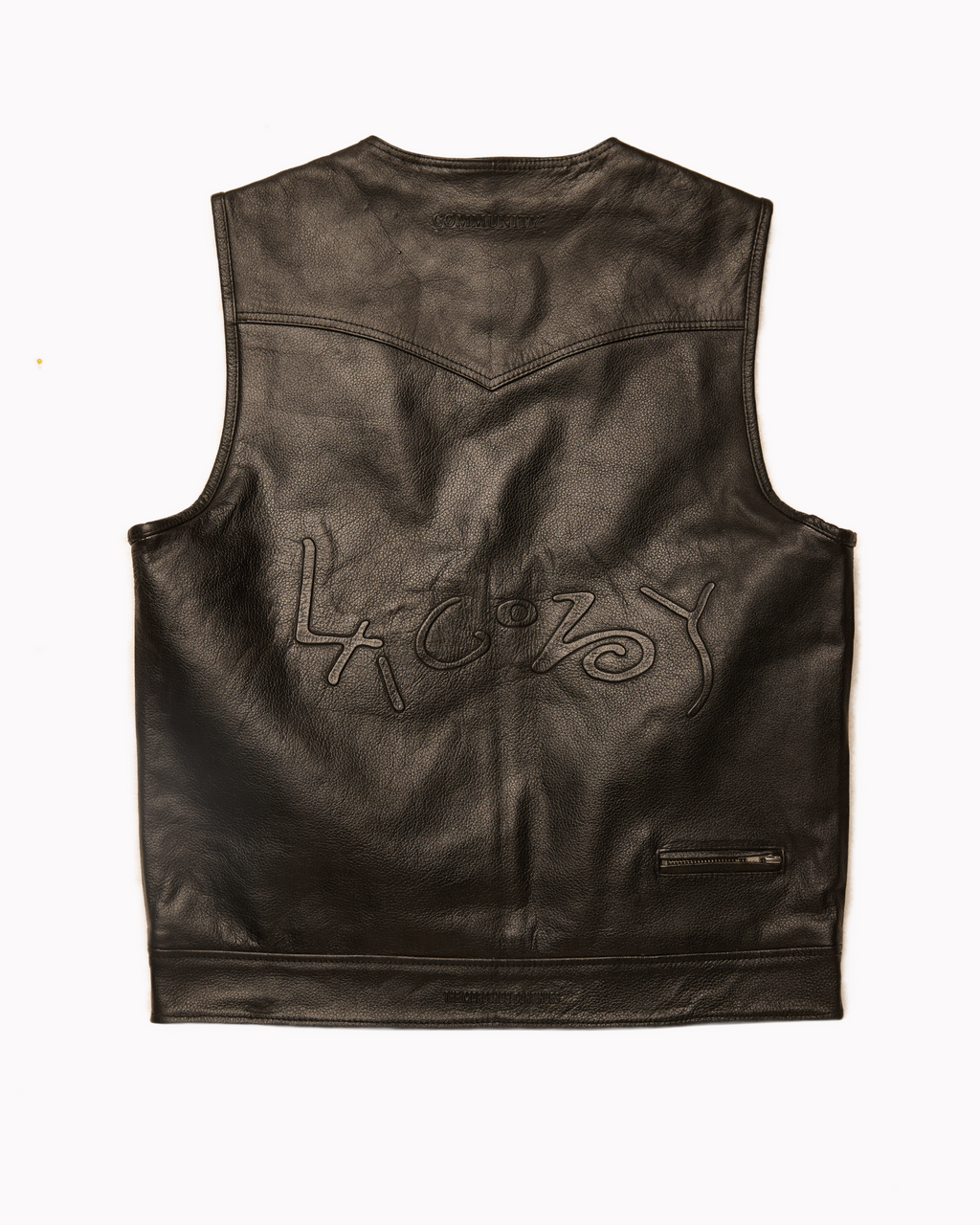 SLEEVELESS LEATHER JACKET - COMMUNITY